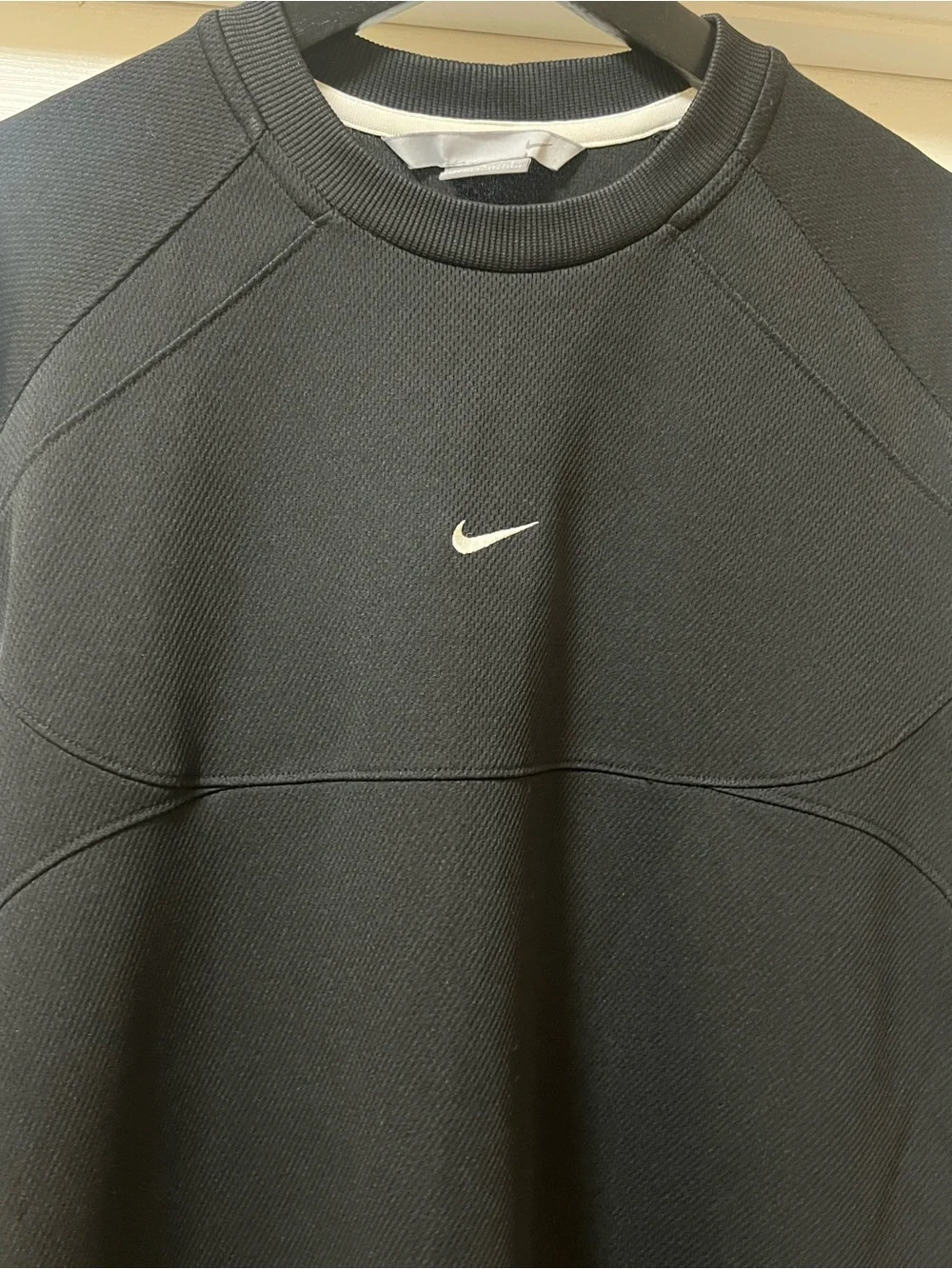 Nike Black Crew Sweatshirt with White Swoosh